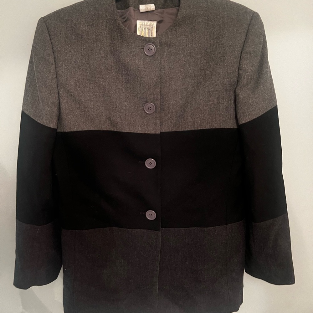 Women's Blazer Gray/ Black size 10 Studio 0001 Ferre Italy
